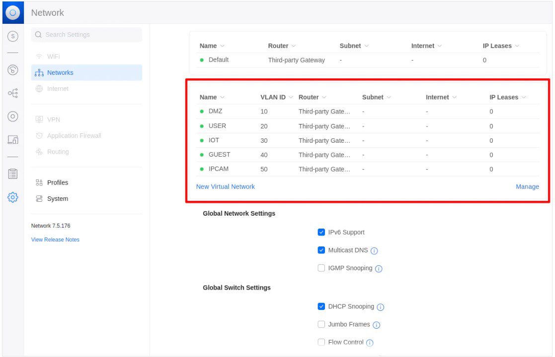 VLANs Switch UniFi 3